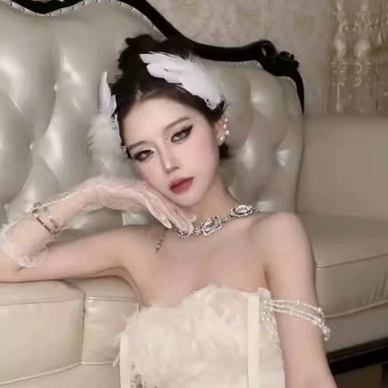 Copricapo di piume di cigno bianco, forcina per capelli da principessa, da sposa, accessori per capelli da sposa, accessori per damigella d'onore, fermaglio laterale_voghion.com