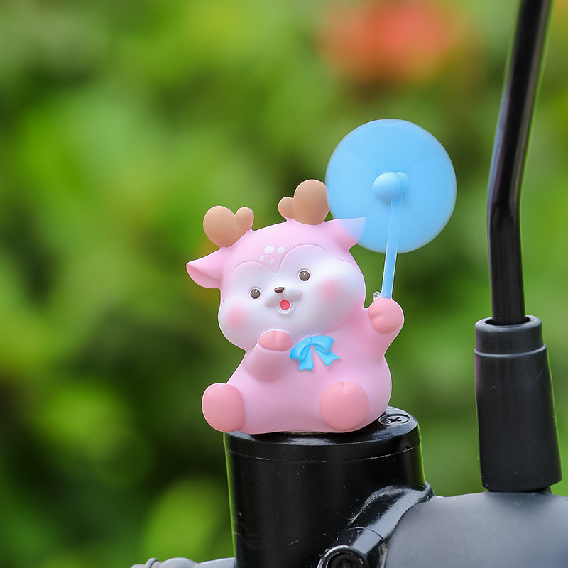 Car Ornaments Cartoon Yellow Duck Cute Windmill Electric Bicycle Bicycle Advanced Sense Car Summer Decoration Men