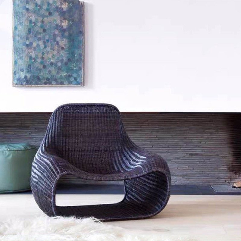 B & B creative outdoor courtyard rattan chair Villa furniture simple Southeast Asia rattan sofa hotel model room leisure chair