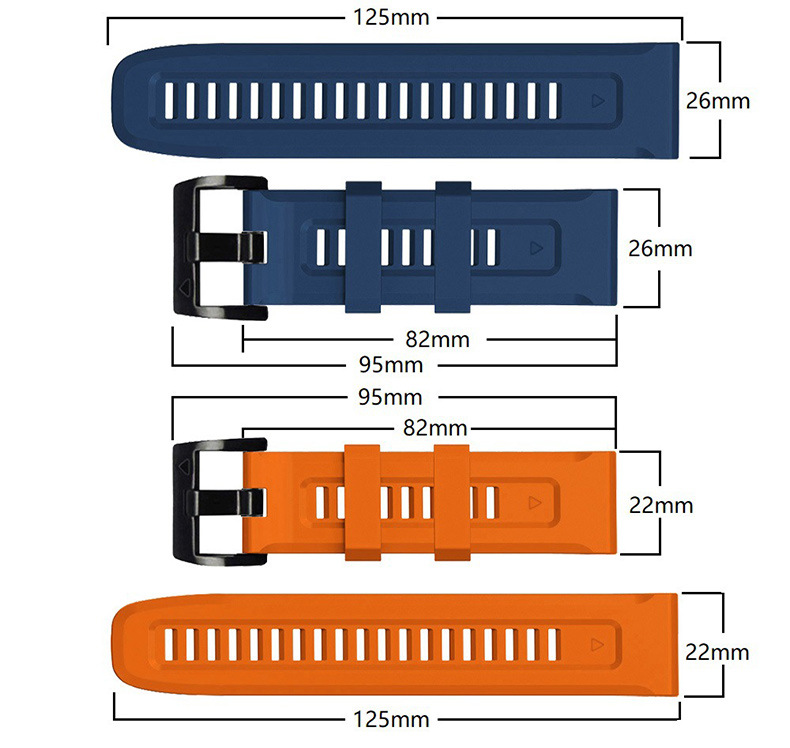 Suitable for Jiaming Fenix7 Series watch strap plastic quick release head monochrome silicone wrist strap watch strap
