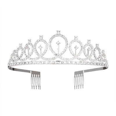 Cross-border Birthday Crown Headband Bridal Party Rhinestone Hair Accessories One Year Digital Birthday Hat Alloy Crown Wholesale