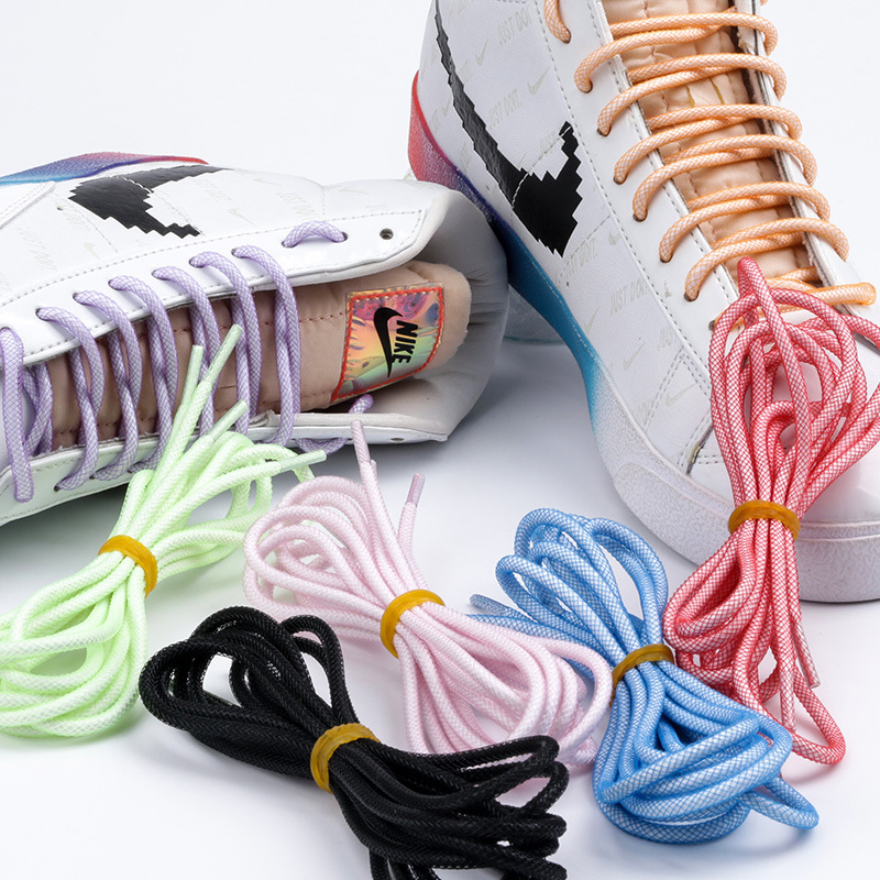Candy color mesh shoelaces new round multicolor color sports shoes Crystal shoelaces