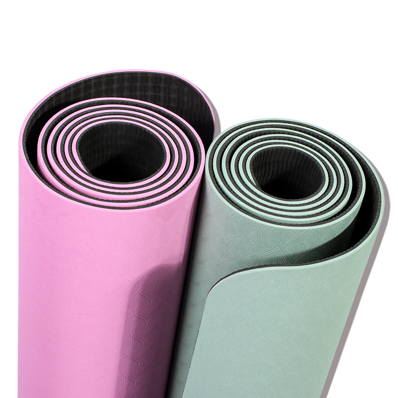 tpe yoga mat for men and women with widened thickened sports fitness mat non-slip rope skipping mat logo factory wholesale