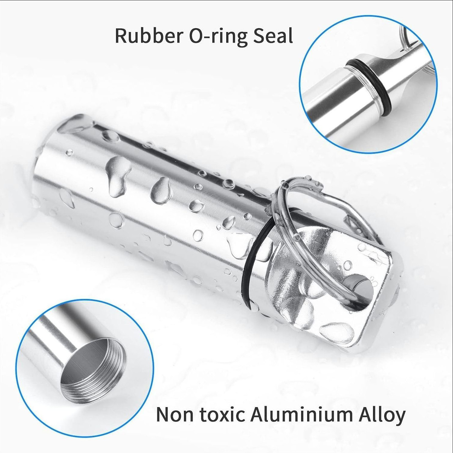 Amazon flat head round aluminum alloy cartridge keychain earplugs packaging jar sealed storage waterproof bin small pill box