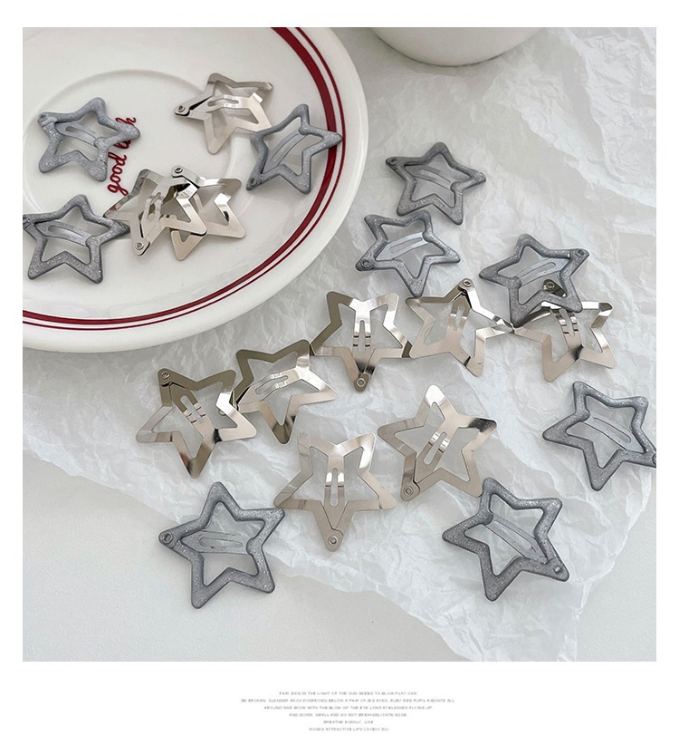 Horquilla de estrella de cinco puntas para mujer, elegante, estilo coreano, estilo dongdaemun, con flequillo lateral, accesorios para el cabello_voghion.com
