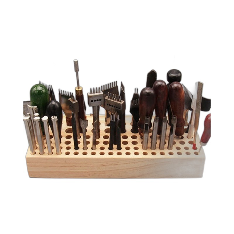Leather Tools Handmade DIY Storage Table Leather Art Leather Carving Punch Diamond Chop Pine Tool Rack 46 Holes 98 Holes