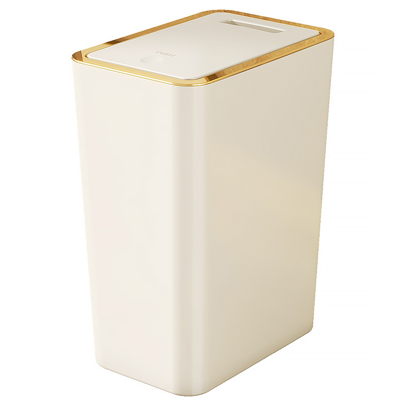 Garbage Trash Household High-end Sense High-value Lid Garbage Trash Trash Trash Trash Bin Living Room Toilet Large Kitchen Press Cover