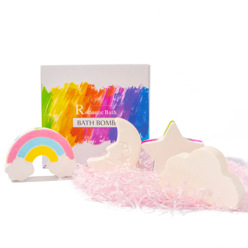 Cross-border spot moon bath ball rainbow explosion Bath Bath ball cloud bubble bath ball stars bath salt ball wholesale