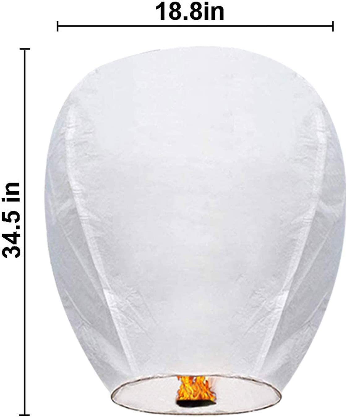 Chinese Paper Lanterns Kongming Lantern Wishing Lamp White Oval Flame Retardant Paper