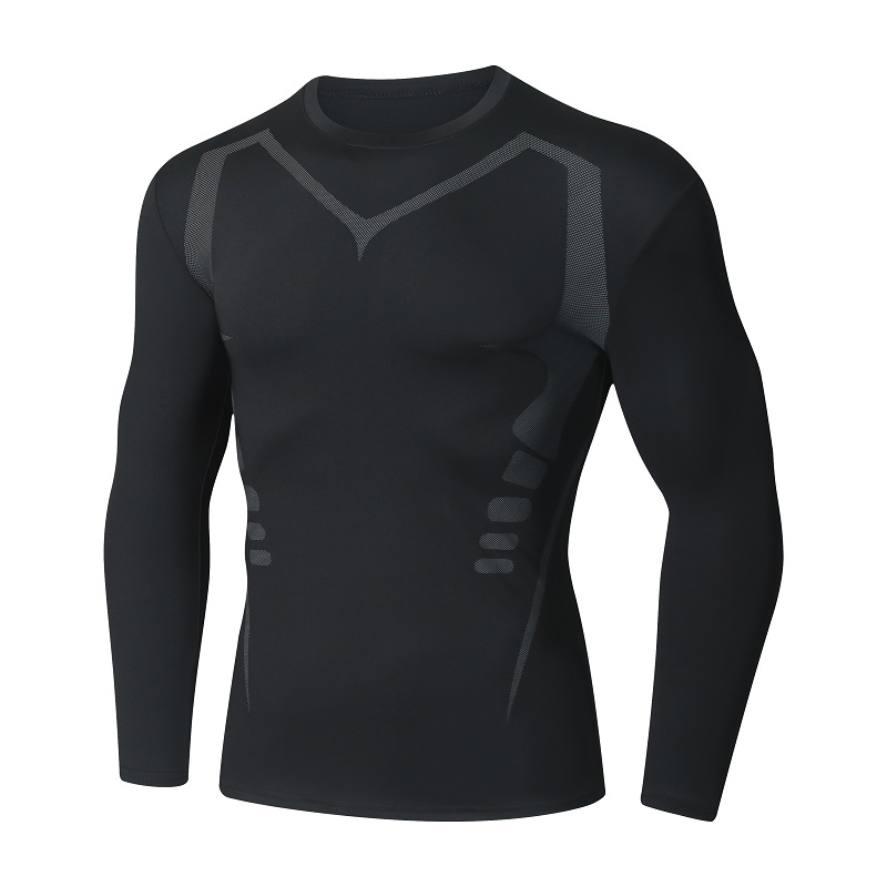 Amazon sci-fi long sleeve sportswear tight long sleeve T-shirt stretch basketball training running yoga fitness