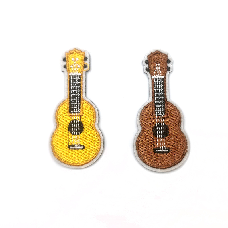 Hui Chenming Spot Cartoon Guitar Rabbit Cloth Sticker Combination Animal Embroidery Patch Garment Accessories Embroidered Patch