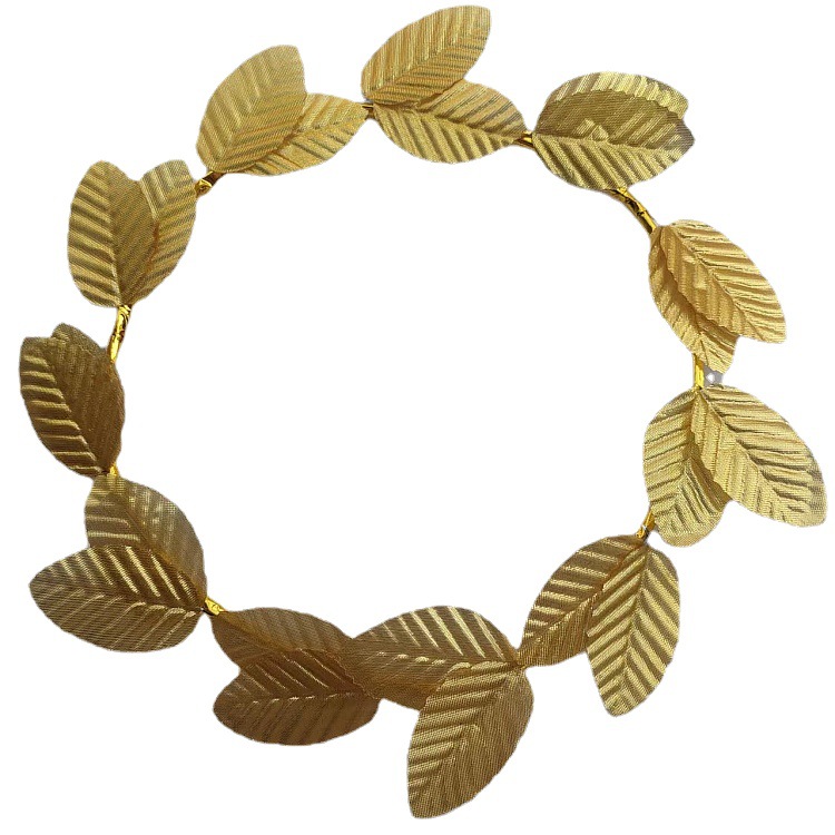 Cross-border Carnival Halloween Roman Golden Leaf Headring Bride Headwear Hair Band Wreath Portrait Mori Simulation Flower
