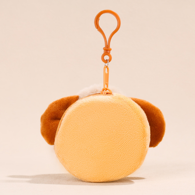 Fun plush three-dimensional cartoon cute coin purse couple doll soft cute creative mini storage bag plastic buckle