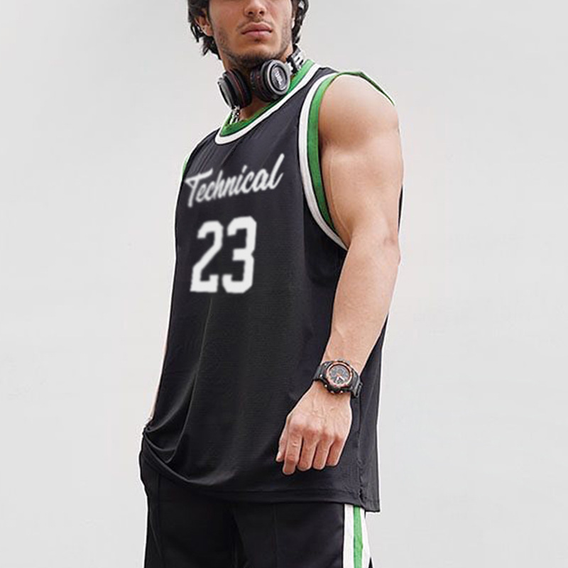 Men's Summer Men's Vest American Thin Large Size Mesh Sports Sleeveless T-Shirt Fashion Brand Quick-drying Printed Waistcoat