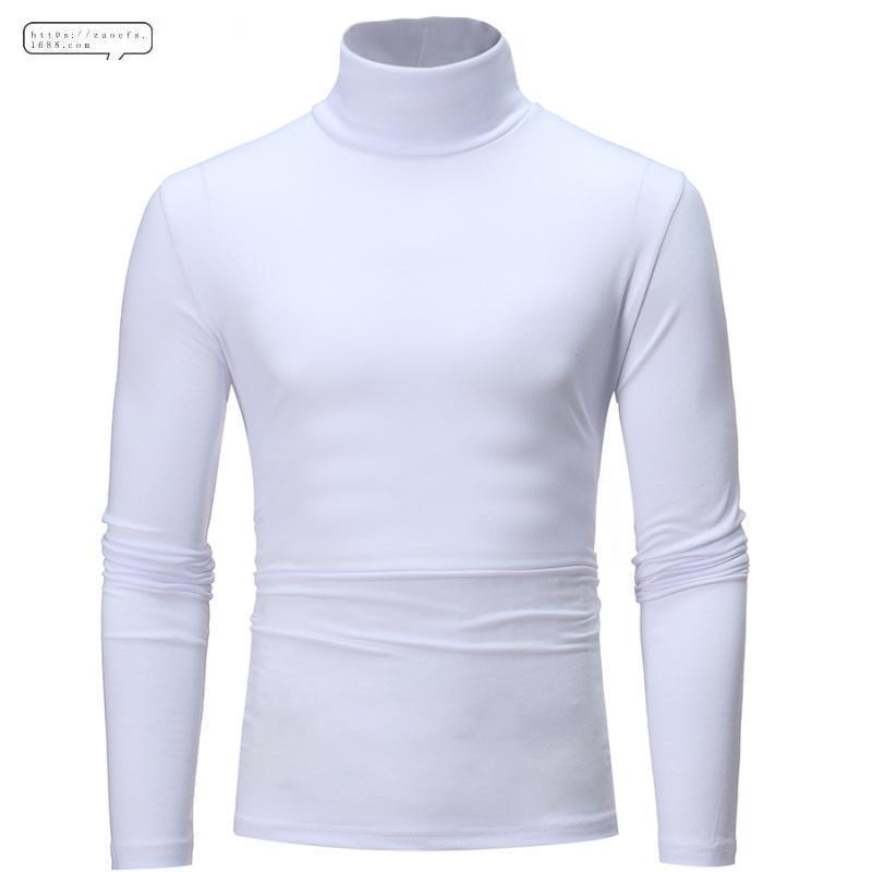 2022 leisure milk silk autumn and winter New Youth Men's high collar thin solid color slim fashion long sleeve shirt