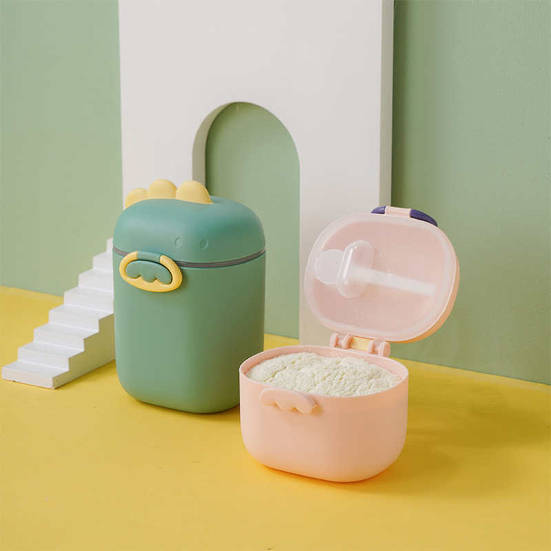 Moe Fun Dinosaur Baby Milk Powder Box Portable Out Large Capacity Milk Powder Snacks Sub-pack Storage Jar Milk Powder Box