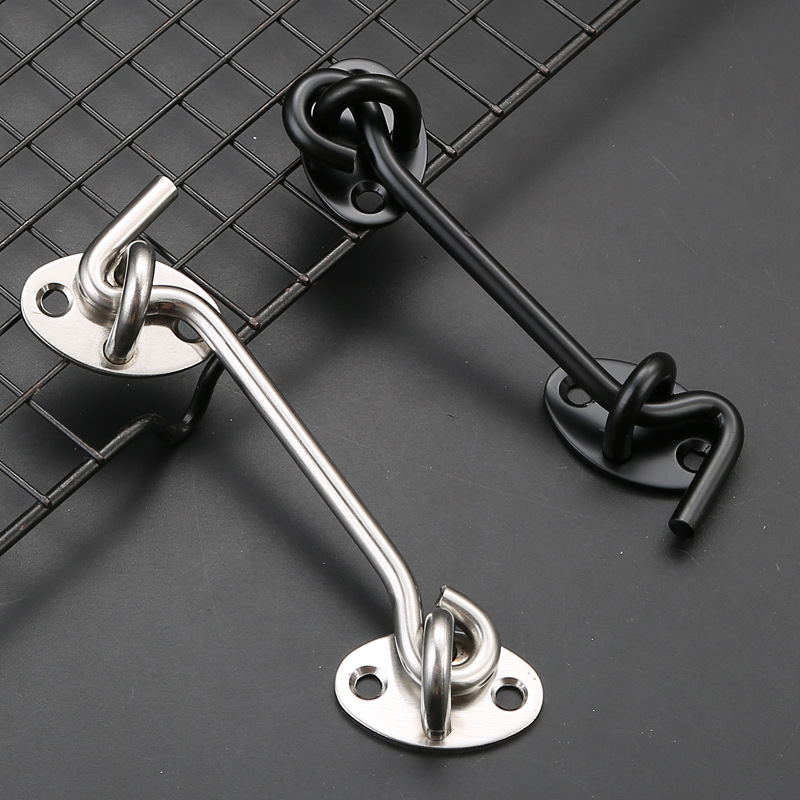 Wooden window thickened solid stainless steel hook windproof hook sliding door lengthened old-fashioned stainless steel hook window hook