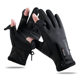 Outdoor winter warm gloves men's anti-splashing anti-slip fleece-lined thickened sports touch screen windproof riding gloves wholesale