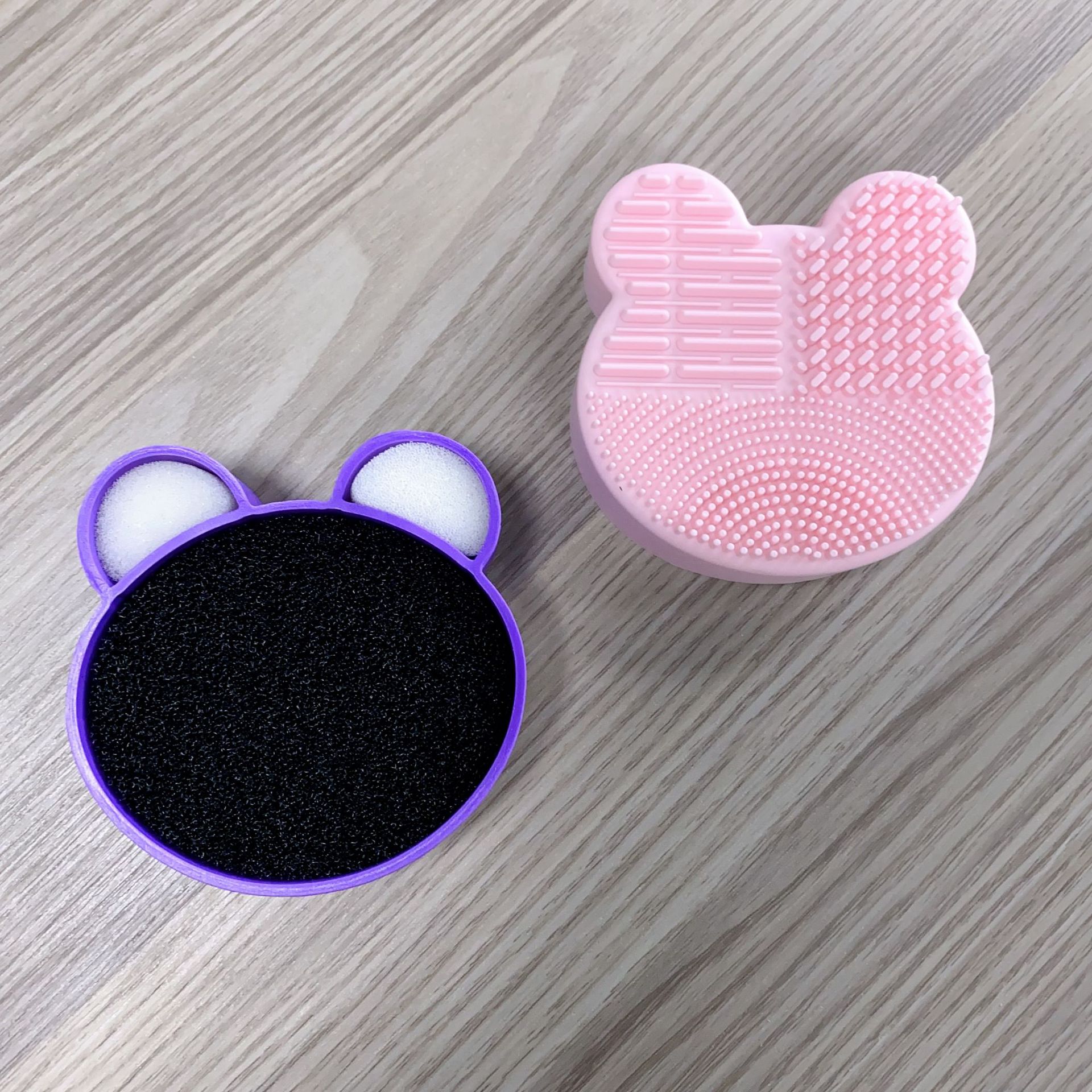 Makeup Brush cleaning box silicone Mickey sponge brush cleaner dry cleaning dual-use brush pad beauty cleaning tools