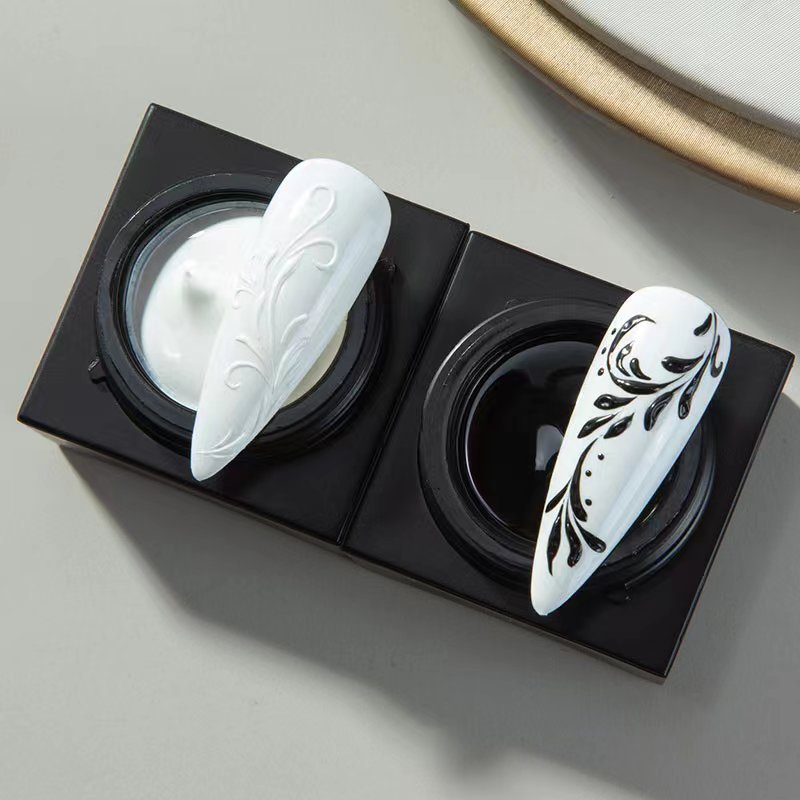 Embossed three-dimensional nail polish new popular color black and white canned 5g3D painted glue gypsum glue cream glue