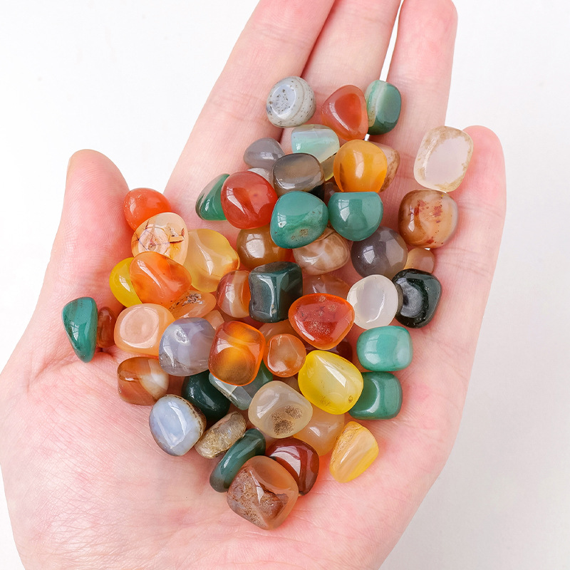 Natural colorful agate gravel Crystal aromatherapy fragrant stone home for Manza plate agate stone eight arch repair plate gem