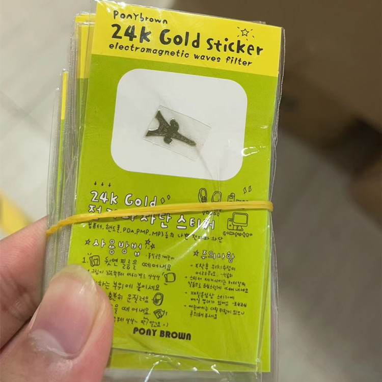 Cartoon sticker mobile phone radiation sticker metal 24k mobile phone sticker expression radiation protection in stock