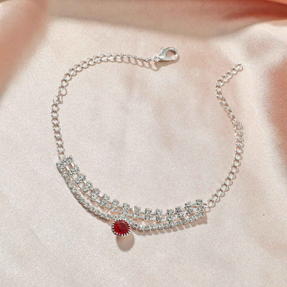 Europe and the United States cross-border diamond chain anklet summer hot Bohemian Pearl Love Beach footwear women Wholesale