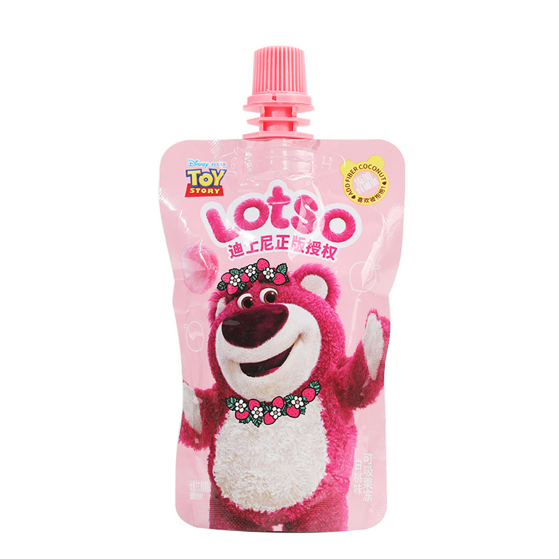 Disney Strawberry Bear Suckable Jelly White Peach Flavor Bulk Cartoon Pattern Packaging Suction Frozen Snack Year