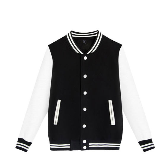 Solid Color Basic Baseball Uniform American Printed Trendy Cardigan Jacket Loose Work Clothes Korean Style Couple Jacket