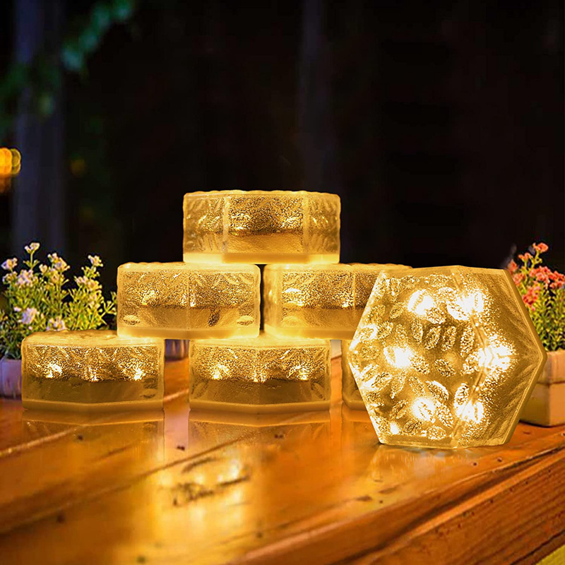 Solar ice Brick Lamp landscape balcony garden floor tile lamp courtyard decoration ice buried lamp Taobao explosions