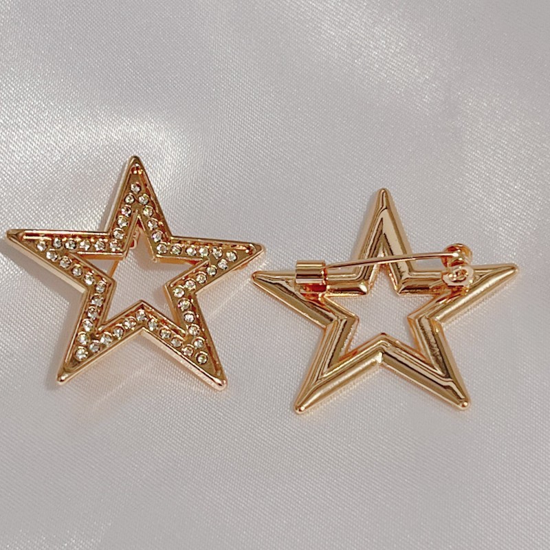 Cross-border hot-selling brooch high-grade female suit anti-light pearl pin shawl waist five-pointed star jewelry wholesale