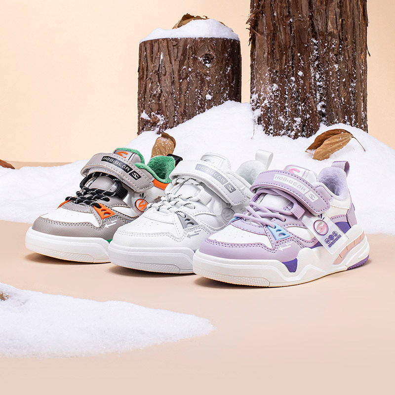HOBIBEAR two cotton children's shoes boys fleece-lined shoes winter girls warm casual sneaker a generation of hair