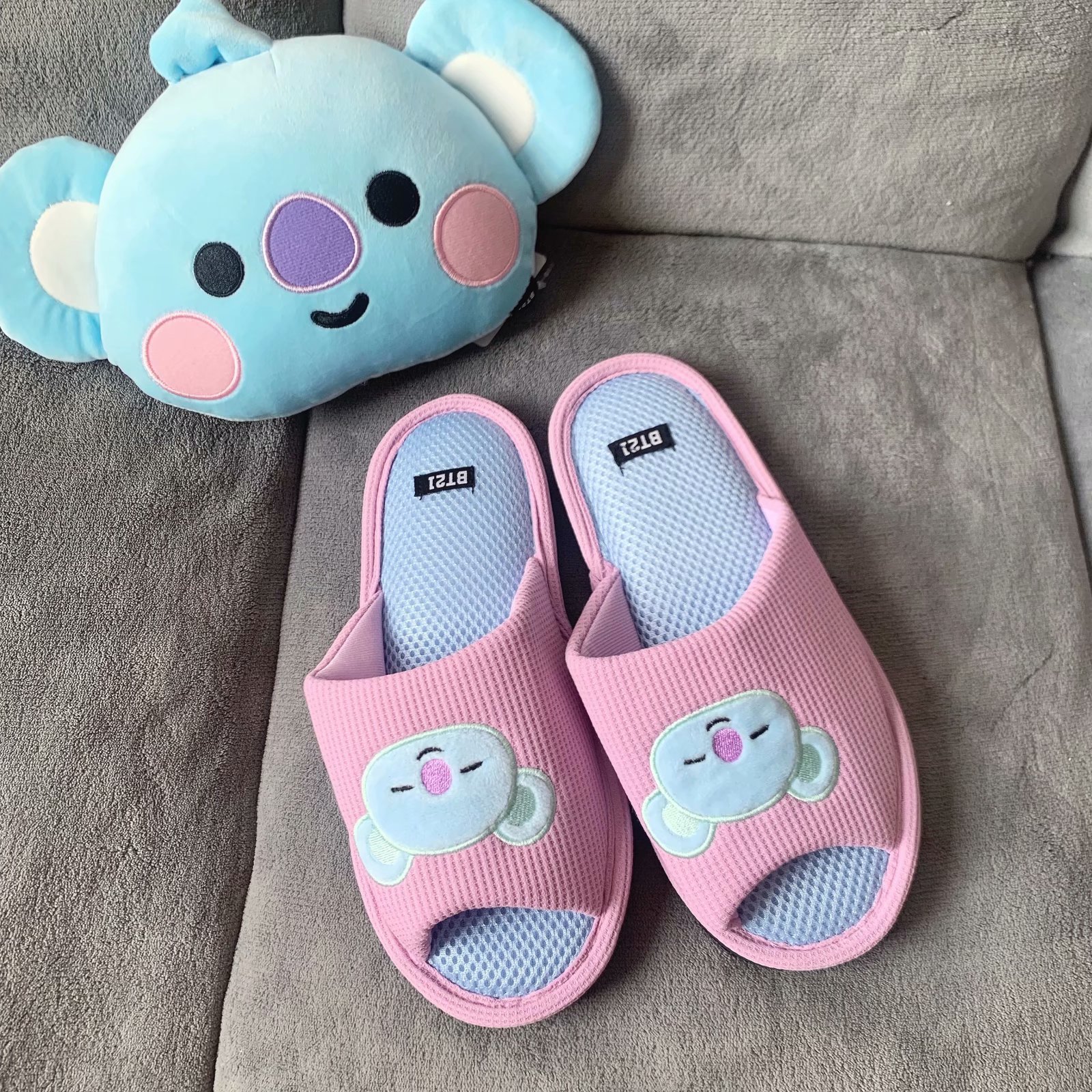 ins Cute Cartoon Home Indoor Non-Slip Floor Cotton Slippers Fish Mouth Open Toe Sandals
