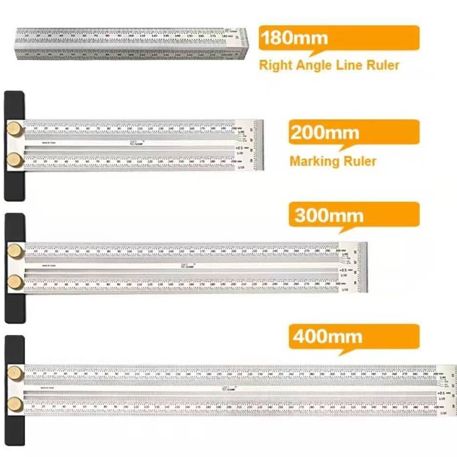 Stainless steel hole ruler line ruler marking ruler woodworking mountain ruler measuring ruler woodworking tool