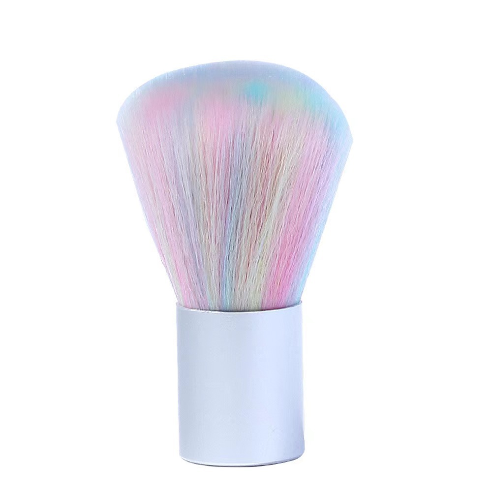 Nail art rainbow bristles dust brush colored bristles nail brush Macaron brush nail tools short handle cleaning brush