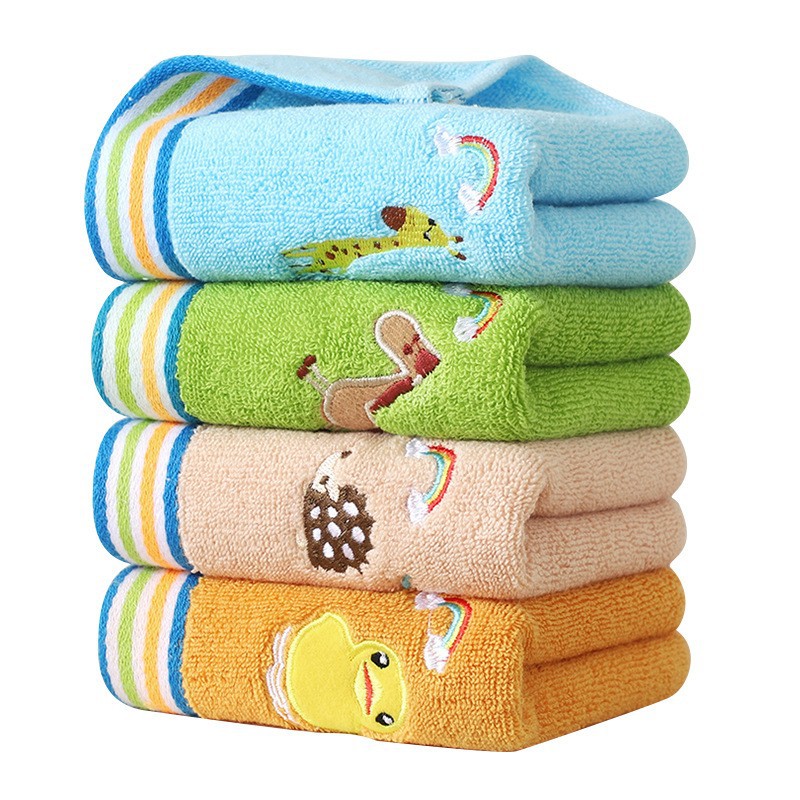 Pure cotton children's towel children's face towel cute embroidery soft absorbent boys and girls Children's towel