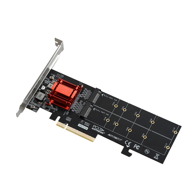 Pcie3.1 x 8デュアルm.2ハードディスク拡張カードasm18 12はnvmeプロトコルフル拡張カードに対応しています。|undefined