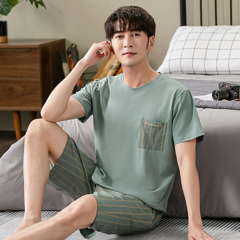 Pajamas Men's Summer Modal Cotton Silk Cool Short-sleeved Shorts Men's Ice Silk Summer Home Suit Teenagers