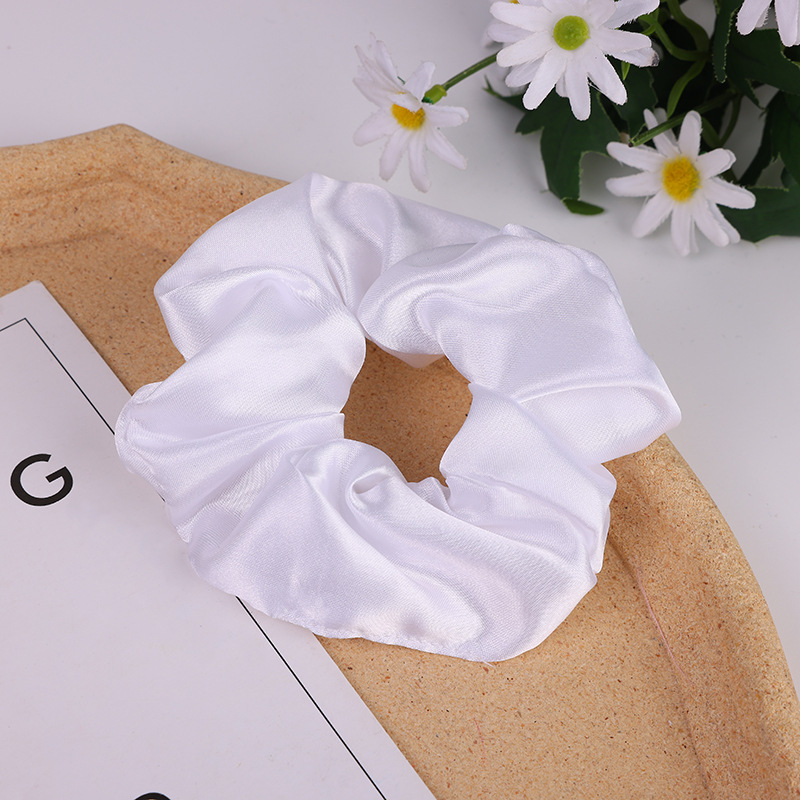 Cross-border hot selling solid color hair ring large satin large intestine cloth ring European and American hair accessories multi-color head rope rubber band factory direct sales