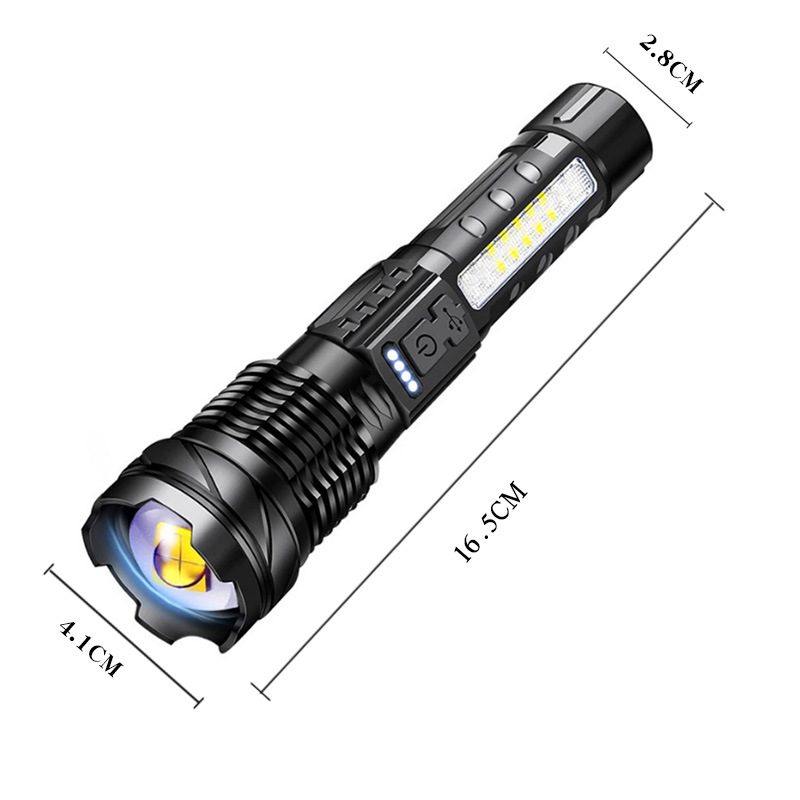 Cross-border new flashlight usb rechargeable household outdoor emergency lighting super bright P50 lamp bead flashlight