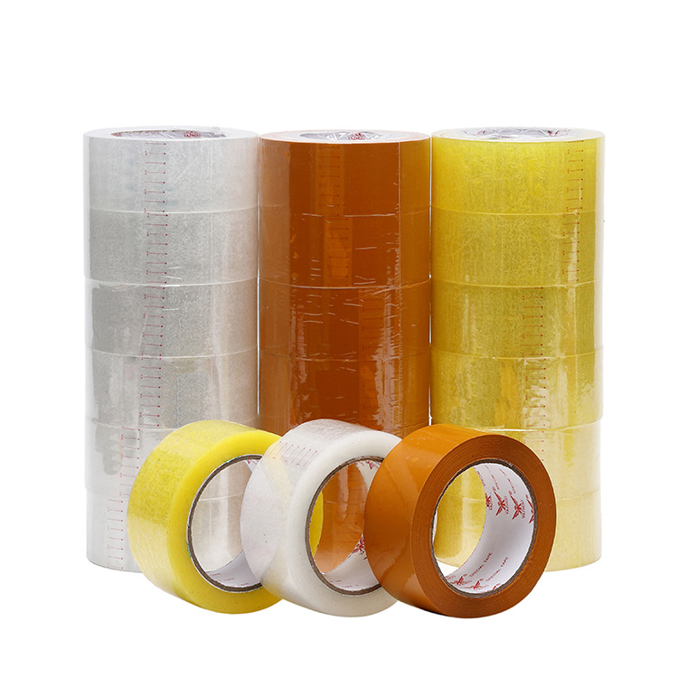 Transparent tape whole box wholesale logistics packing sealing tape yellow sealing tape transparent adhesive manufacturers