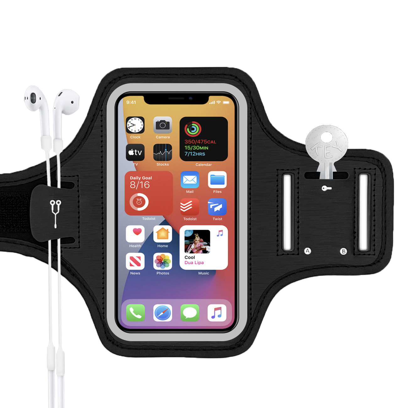 Sports Arm Belt Running Mobile Phone Arm Bag PVC Touch Screen Reflective Diving Material Sweat Absorbing Men's and Women's Fitness Running Arm Cover