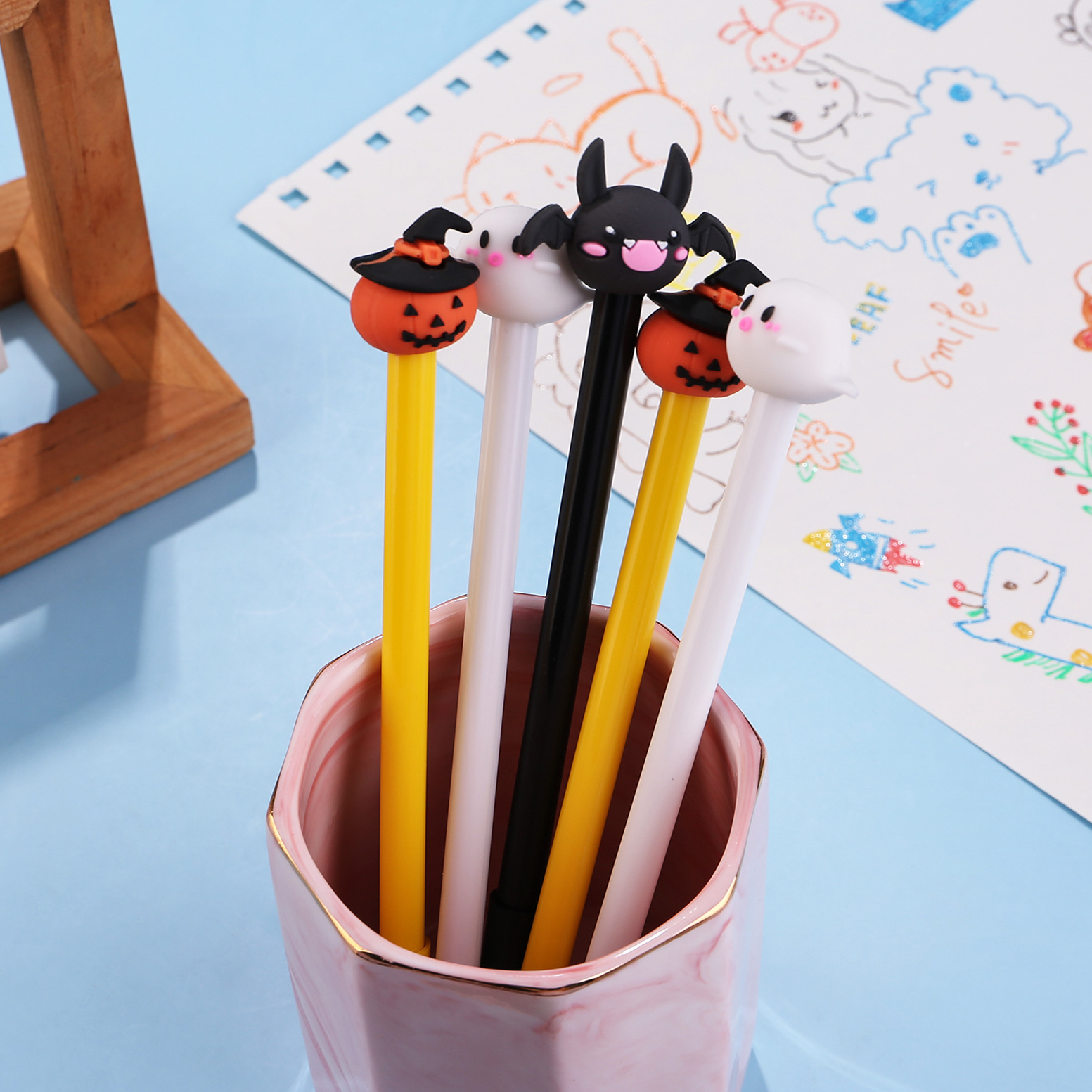Creative Halloween Style Pen Cute Pumpkin Gel Pen Gift Prize Wholesale Student Pen Office Learning Supplies