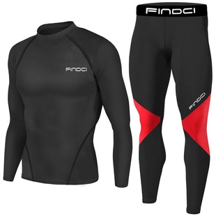 Findci Running Sports Suit Men's Fitness Suit Quick-drying Clothes Basketball Equipment Morning Run Training Suit Two-piece Explosions