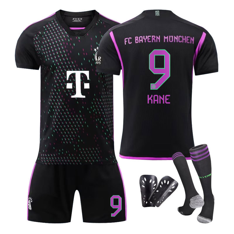 Bayern Jersey 2324 lejos negro niños Estudiante Adulto entrenamiento deportes traje equipo uniforme grupo compra hombres y mujeres uniforme de fútbol