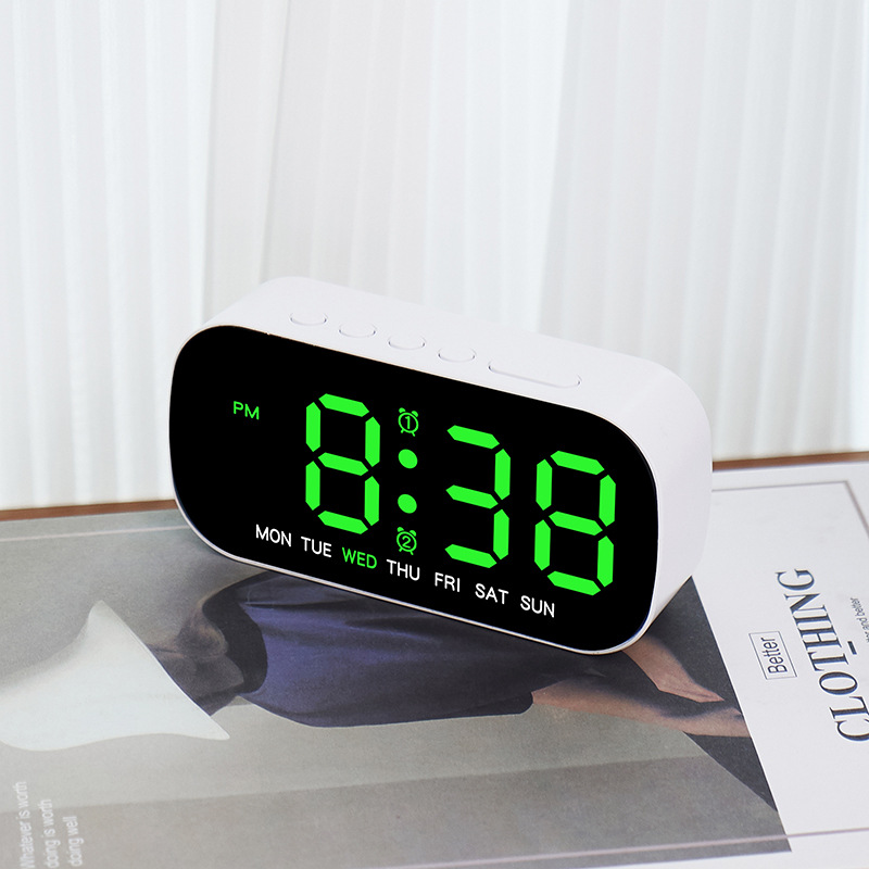 Cross border hot selling electronic clock simple multi-function alarm clock LED digital clock with date two sets of alarm clock 5507