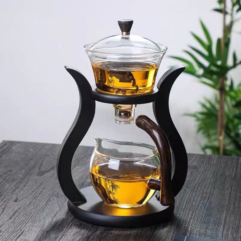 Household Magnetic Teapot Semi-automatic Glass Tea Set Lazy Kung Fu Tea Set Living Room Glass Teapot Gift Set