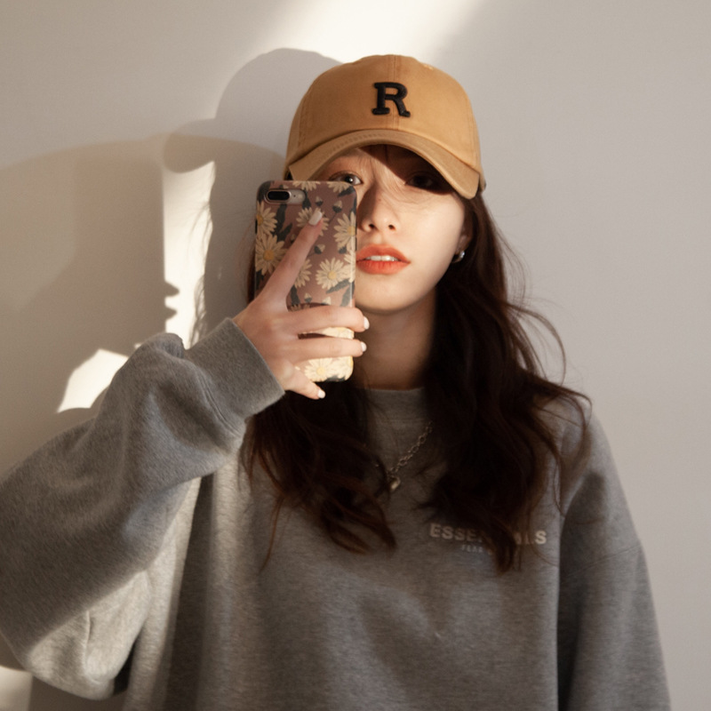 Japanese casual simple big letter peaked cap women's spring and summer Korean style versatile trendy street face-looking small baseball cap