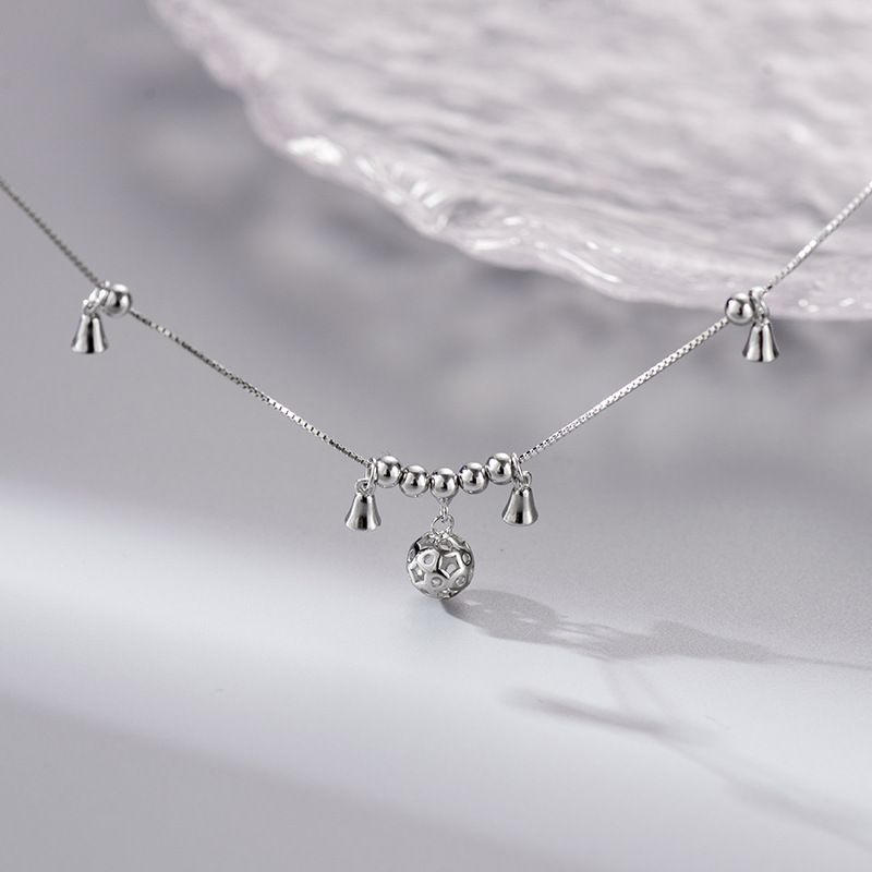 Under the banyan tree S925 silver palace bell anklet women's simple antique this year nie xiaoqian bell anklet 2022 new summer