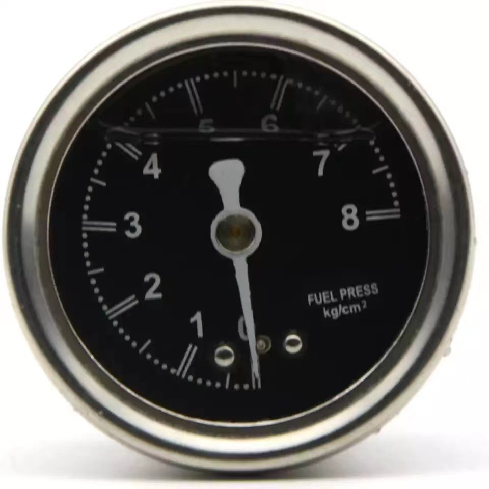 Cross-border hot-selling car modified Universal Seismic liquid pressure gauge axial 40mm pointer type 0-100PSI stainless steel